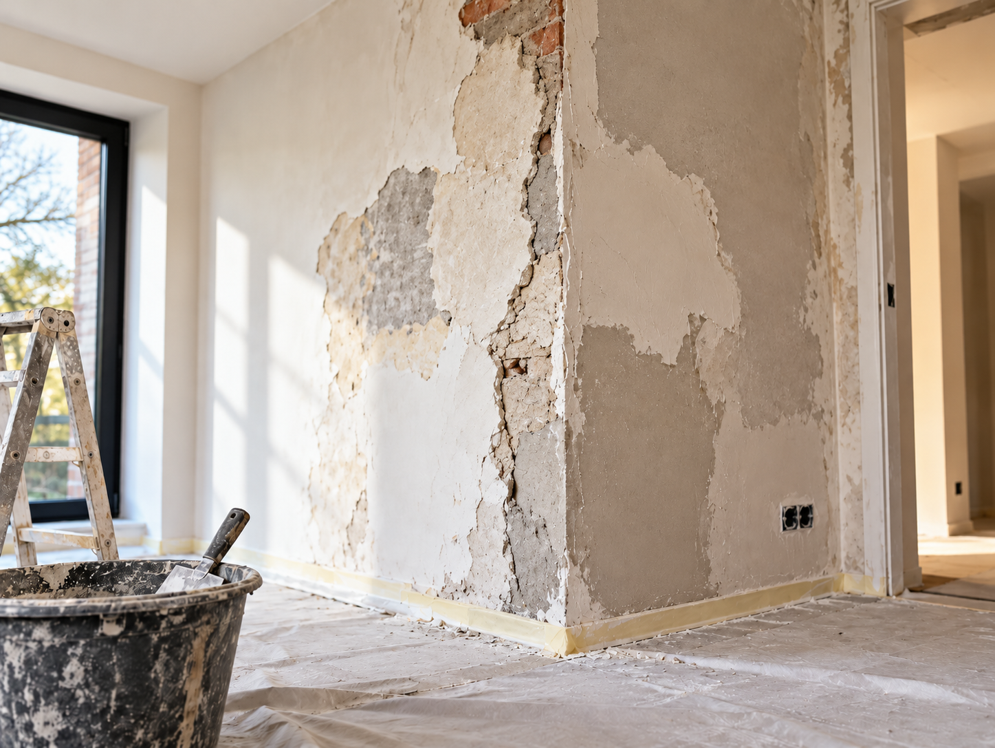 Renovatie & herstelwerk als voorbeeld van het werk van Wolswijk Stukadoorsbedrijf